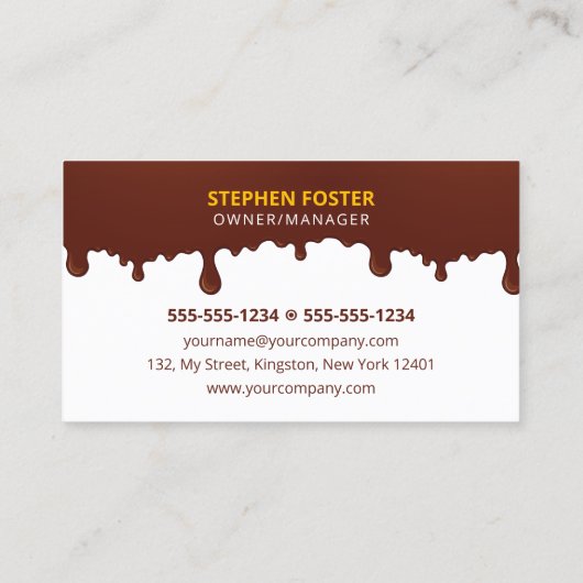 Bakkerij Bruiloft Verjaardag & Jubileum Cake gebak Visitekaartje (Achterkant)