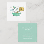 Bakkerij Business Brood Recipe Illustratie Vierkante Visitekaartje (Voorkant / Achterkant)