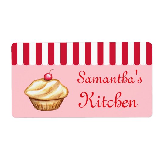 Bakkerij Business Custom Keuken Cupcake Gift Label (Voorkant)