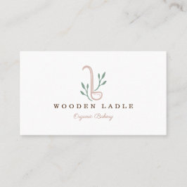 Bakkerij Business Ladle & Natural Floral Logo Visitekaartje