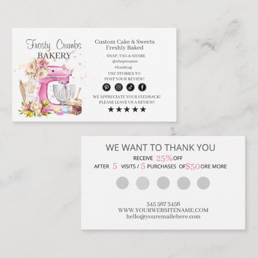 Bakkerij Business Loyalty-Visitekaartje Visitekaartje (Voorkant / Achterkant)