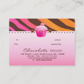 Bakkerij-cadeaubonaat Chocolade Cupcake Roze Org Kortingskaartje (Achterkant)