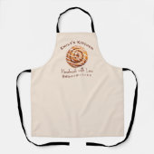 Bakkerij Cafe Cinnamon Roll Brood Waterverf Rustie Schort (Voorkant)