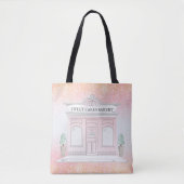 Bakkerij Cafe Illustratie | Pink Glitter Canvas ta Tote Bag (Voorkant)