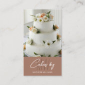 Bakkerij Cake Aangepast Monogram Logo Bruin Visitekaartje (Voorkant)