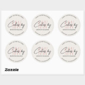 Bakkerij Cake Aangepaste Monogram Logo Ronde Sticker (Vel)