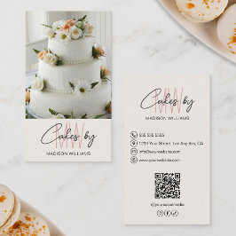 Bakkerij Cake Aangepaste Monogram Logo Visitekaartje