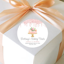 Bakkerij Cake Blush Roze Glitter Drip Gebak Desser