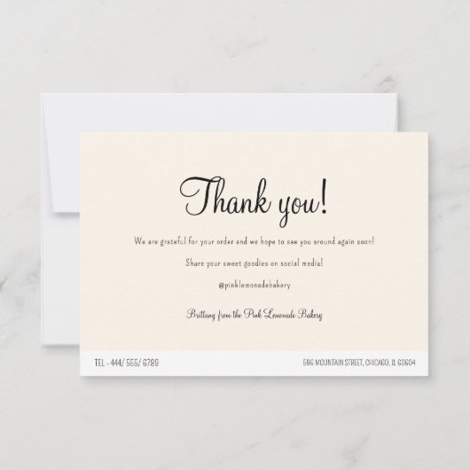 Bakkerij Cake Care Instructie Kaart Notitiekaartje (Achterkant)