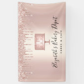 Bakkerij Cake Chef Roos Gold Glitter Drift Script Spandoek (Verticaal)