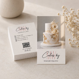 Bakkerij Cake Gebak Chef Monogram Logo QR Visitekaartje