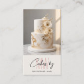 Bakkerij Cake Gebak Chef Monogram Logo QR Visitekaartje (Voorkant)