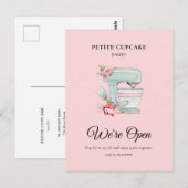 Bakkerij Cake mixer We zijn open promotioneel Briefkaart (Voorkant / Achterkant)