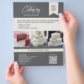 Bakkerij Cake Op Maat Gemaakt Logo Monogram Grijs  Flyer (Hand)