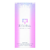Bakkerij Cake Paars Glitter Drift Pastry Chef Menu (Achterkant)