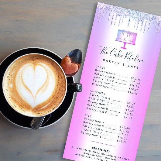 Bakkerij Cake Paars Glitter Drift Pastry Chef Menu
