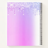 Bakkerij Cake Paarse Glitter Druppels Cake Banketb Notitieboek (Achterkant)