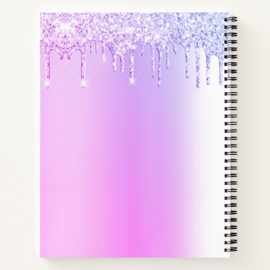 Bakkerij Cake Paarse Glitter Druppels Cake Banketb Notitieboek (Achterkant)