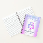 Bakkerij Cake Paarse Glitter Druppels Cake Banketb Notitieboek (Binnen)
