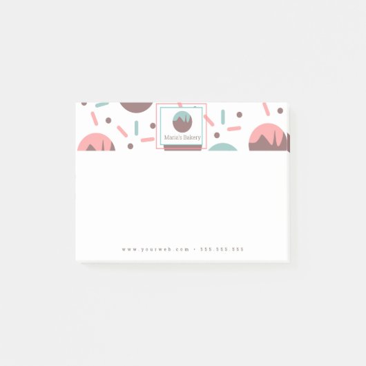 Bakkerij Cake Pop Strooibusine Logo Post-it® Notes (Voorkant)