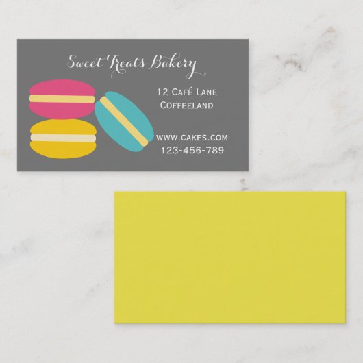 Bakkerij cake schattig macaron Franse stijl Visitekaartje (Voorkant / Achterkant)