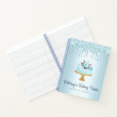 Bakkerij Cake Turquoise Pastry Glitter Drift Desse Notitieboek (Binnen)