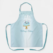Bakkerij Cake Turquoise Pastry Glitter Drift Desse Schort (Voorkant)