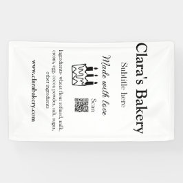 Bakkerij cake voeg ingrediënten gemaakt met liefde spandoek