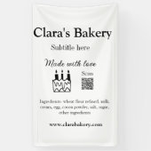 Bakkerij cake voeg ingrediënten gemaakt met liefde spandoek (Verticaal)