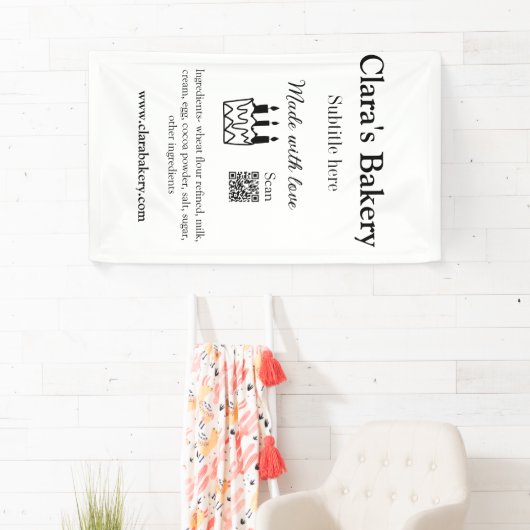 Bakkerij cake voeg ingrediënten toe gemaakt met li spandoek (Insitu)