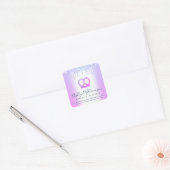 Bakkerij Catering Gebak Chef Paarse Glitter Drips Vierkante Sticker (Envelop)