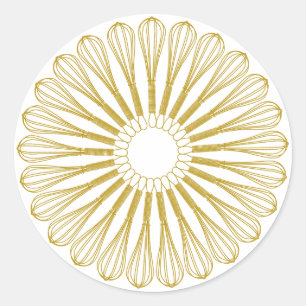 Bakkerij Chef Baker Whisk Ronde Sticker
