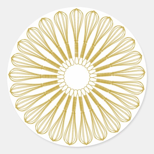 Bakkerij Chef Baker Whisk Ronde Sticker (Voorkant)