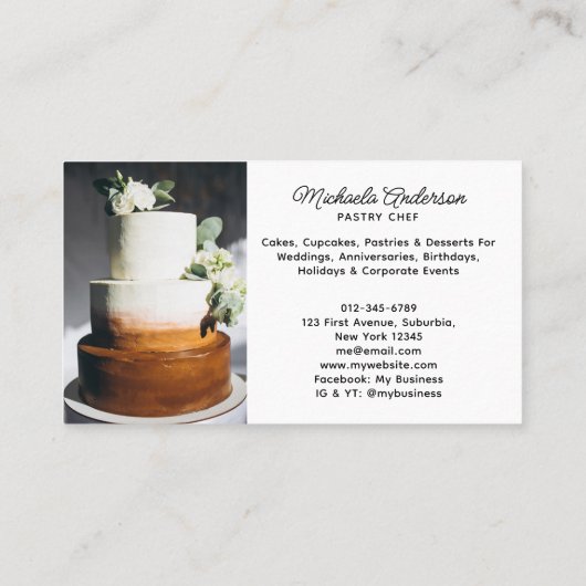 Bakkerij/Chef/Catering 4-foto QR Code Modern Scrip Visitekaartje (Achterkant)