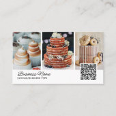 Bakkerij/Chef/Catering 4-Photo QR-code Modern Lett Visitekaartje (Voorkant)