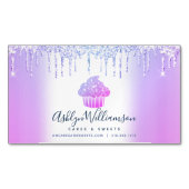Bakkerij Chef Cupcake Paarse Blue Chic Glitter Dri Magnetisch Visitekaartje (Voorkant)