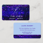 Bakkerij Chef met Whisk Rolling Pin Paarse Blauw Visitekaartje (Voorkant / Achterkant)
