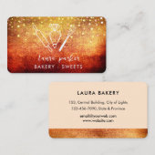 Bakkerij Chef met Whisk Rolling Pin Piping Bag Gou Visitekaartje (Voorkant / Achterkant)