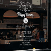 Bakkerij Chef Openingstijden Transparant Logo Raamsticker