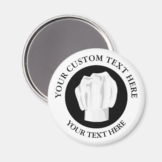 Bakkerij Chef Pet Aangepast Logo Magneet (Voorkant / Achterkant)