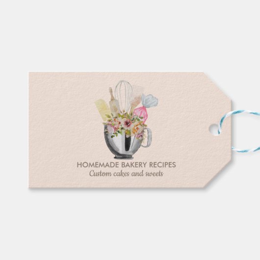 Bakkerij chef professionele pastrote handgereedsch cadeaulabel (Voorkant (Horizontaal))