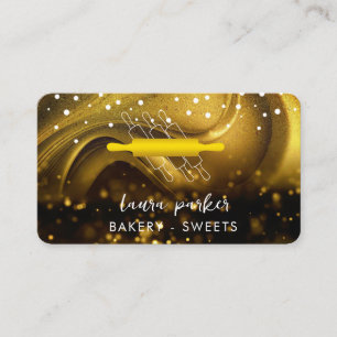 Bakkerij Chef Rolling Pin Wit Goud Handgemaakt Visitekaartje