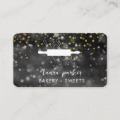 Bakkerij Chef Rolling Pin Zwart Wit Handgemaakt Visitekaartje (Voorkant)