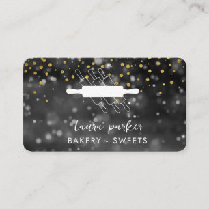 Bakkerij Chef Rolling Pin Zwart Wit Handgemaakt Visitekaartje
