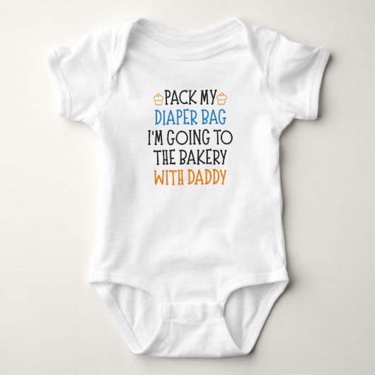 Bakkerij Chef Vader Grappige Baby Uitdrukking Romper (Voorkant)