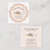 Bakkerij Chef Whisk Flower Vierkante Visitekaartje (Voorkant / Achterkant)