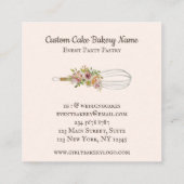 Bakkerij Chef Whisk Flower Vierkante Visitekaartje (Achterkant)