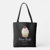 Bakkerij Cherry Cupcake Pastry Chef Black Tote Bag (Achterkant)