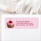 Bakkerij Cherry Cupcake Pick Kleur Zakelijke Stick Etiket (Insitu)