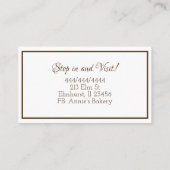 Bakkerij | Chocolade besproeide koekjes Visitekaartje (Achterkant)